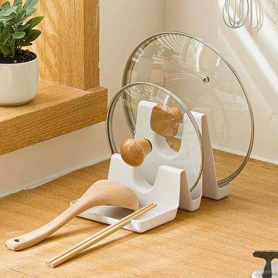 Pot Lid Holder Freestanding Anti-slip U-shaped Mount Safe Kitchen Countertop Pot Cover Chopping