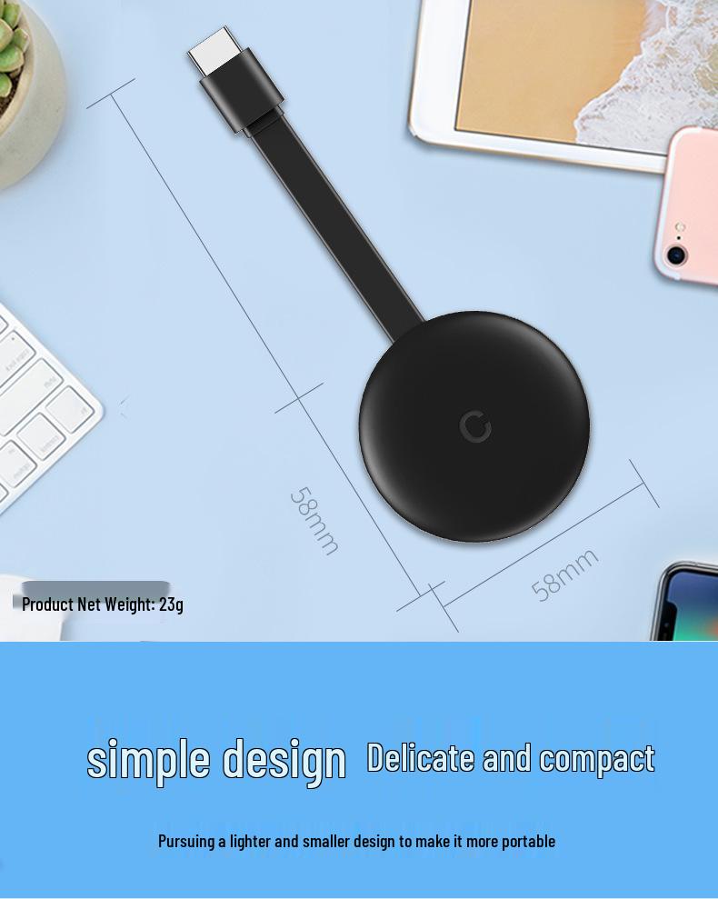 4K Wireless Screen Mirroring Device for Apple & Android - Universal TV & Projector Compatibility