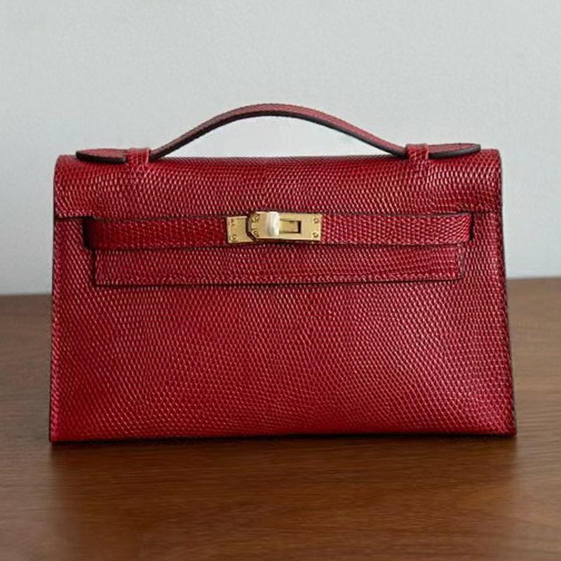 New Generation Lizard Pattern First Layer Cowhide Leather Bag Portable Shoulder Crossbody Small Square Bag Women's Bag