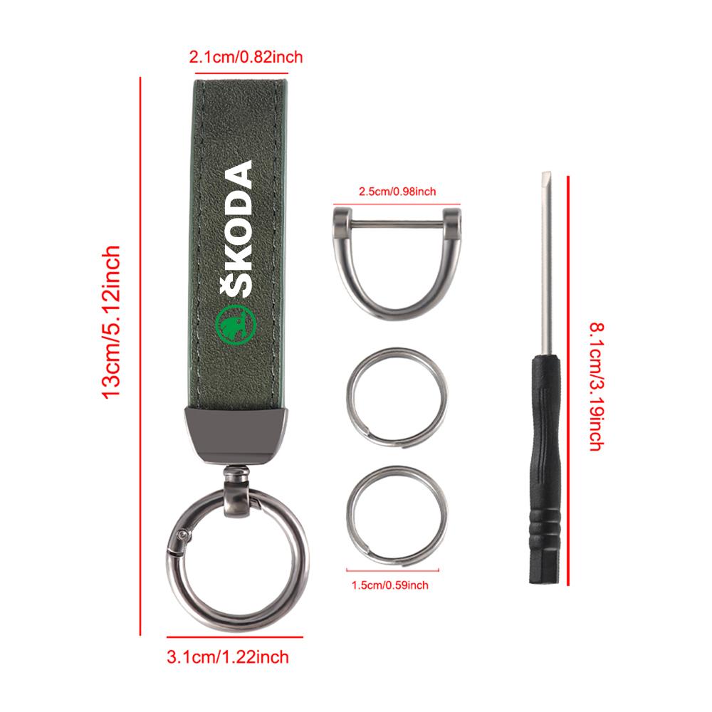 Car Keychain Suede Leather Car Keyrings Auto Accessories For Skoda Rapid Scala Kodiaq Fabia Kamiq Karoq Octavia A5 Superb S VII fxdj44