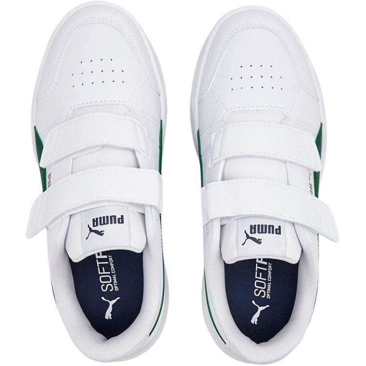 Puma Evolve Court V Jr Versatile Comfortable Low-Top Kids Skate Shoes Kids Sneakers White Green 404315-03