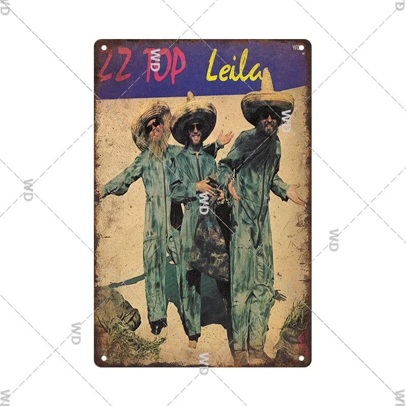 Tin Sign ZZ TOP Rock N Roll Poster Decorative Plaque Metal Signs Retro Vintagge Wall Plate For Home Club Pub Gift Wall Decor