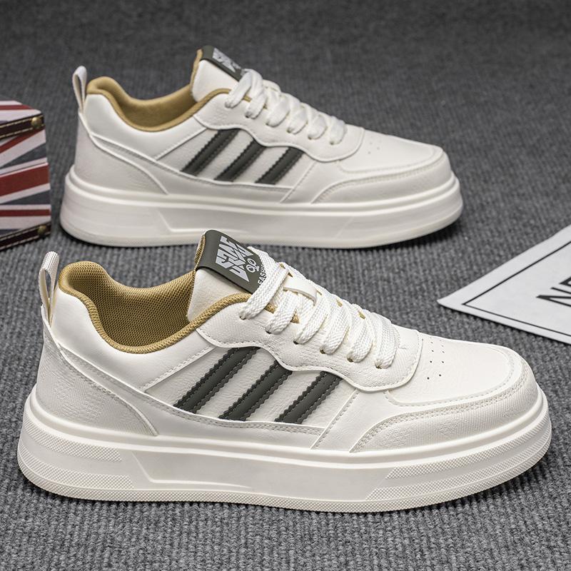 

Мужские повседневные модные кроссовки для скейтбординга на четыре сезона, удобные для студентов, трендовые кроссовки для мальчиков с мягкой подошвой, дышащая обувь 44 зелёный/бежевый