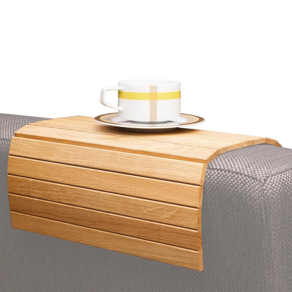 Couch Armrest Table Wooden Side Arm