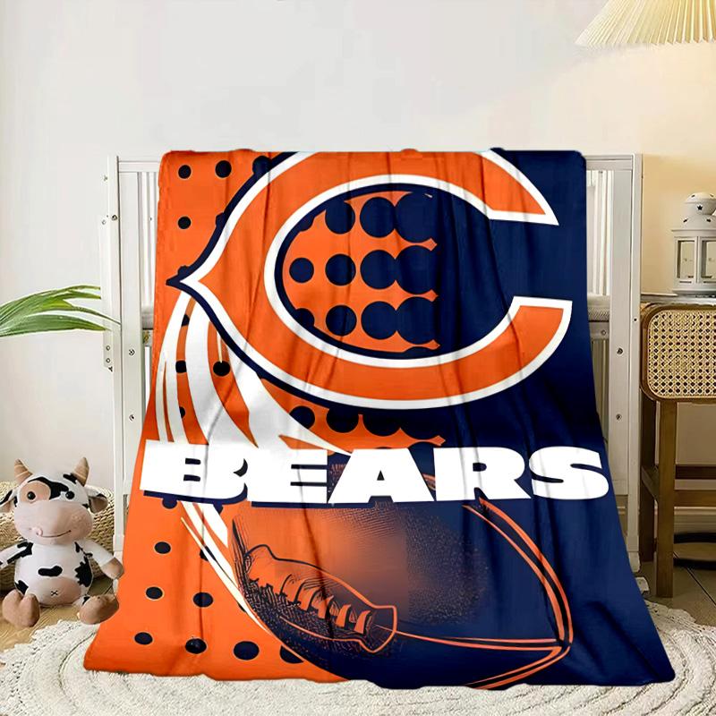 Chicago Bears Portable Blanket/Soft Blanket Bedding Blanket Suitable for Travel Camping Living Rooms Offices Sofas Fan Gifts