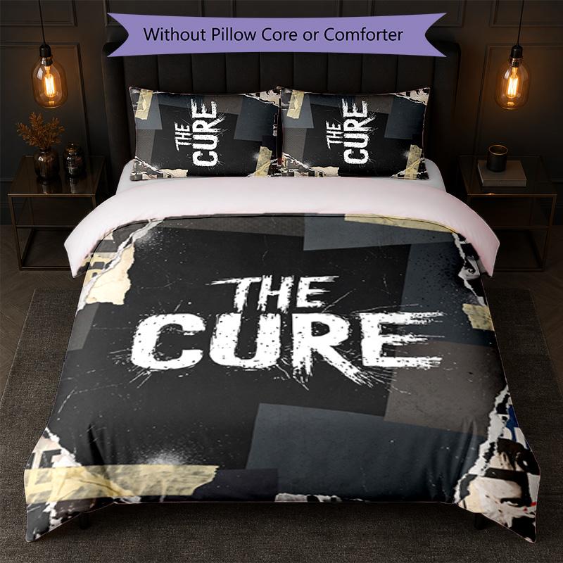 The Cure Print 3Pcs Bedding Set Duvet Cover With Two Pillowcases Soft Bed Linen For Household Bedroom