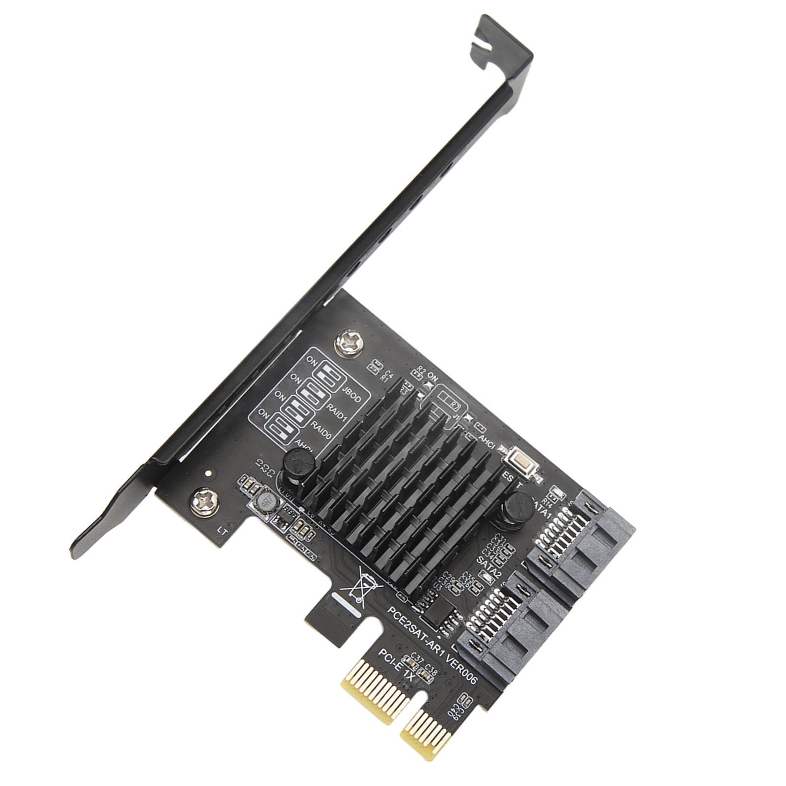 

PCIE to SATA3.0 Expansion Card 2 Ports 6Gbps High Speed Multi Function Support PCIE SATAIII RAID