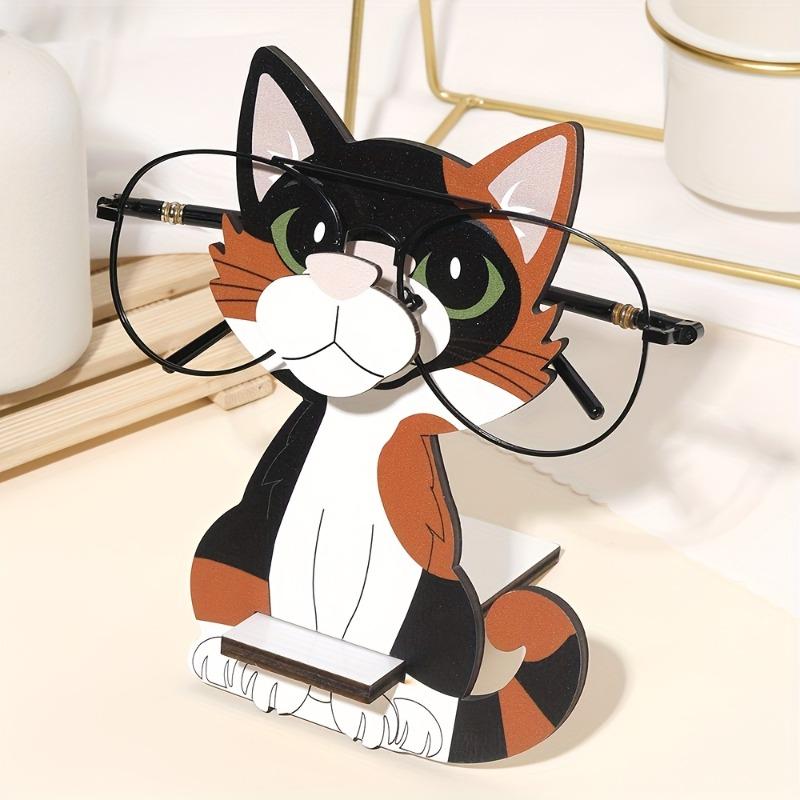 

1 шт. Деревянная подставка-держатель для очков - Очаровательный дизайн в мультяшном стиле ,,Уникальные праздничные бизнес-подарки для мужчин и женщин