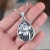Classic New In Vintage   National Style Engraved Lotus Flower Droplet Drop Pendant Necklace Keel Chain Charm Jewelry