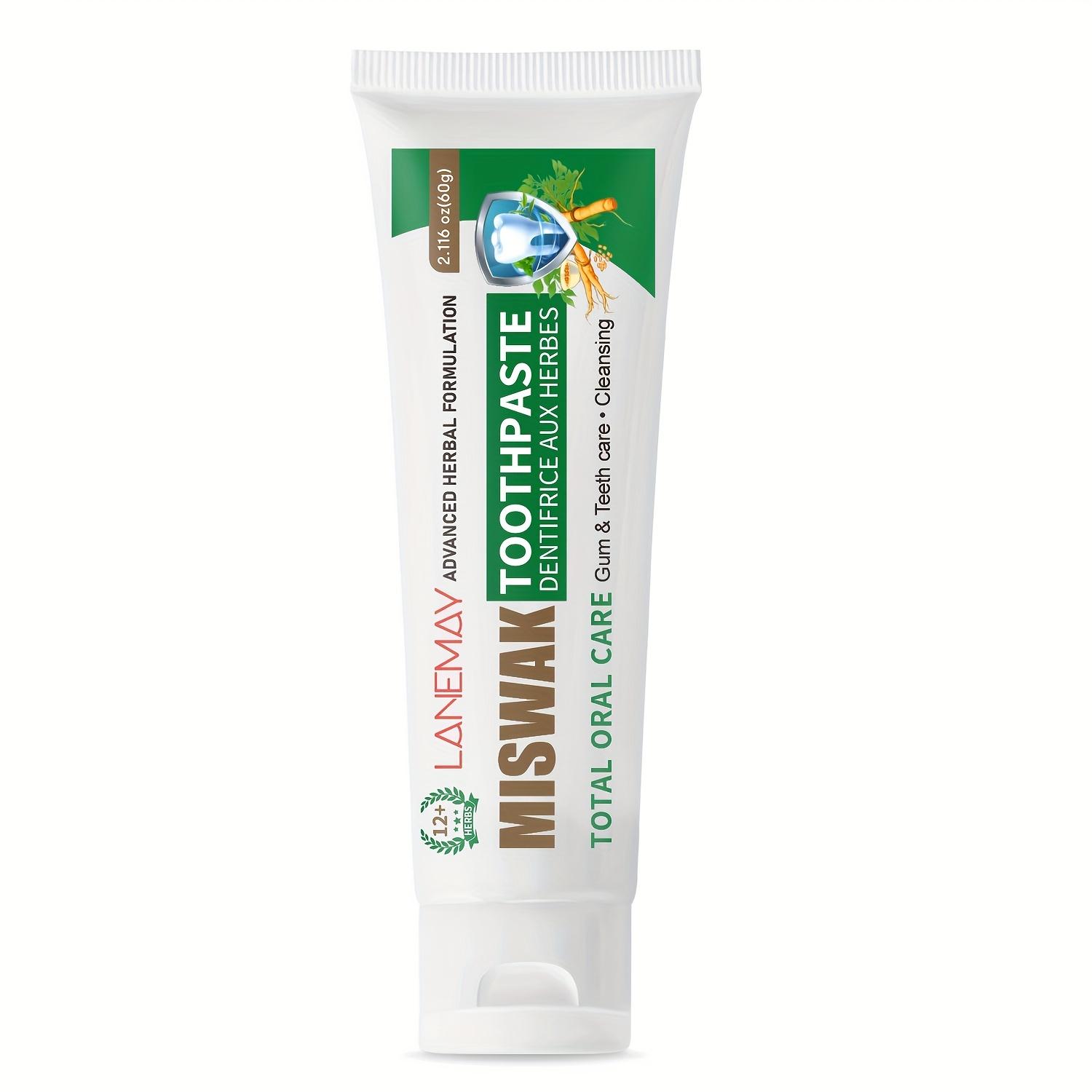 

Natural Miswak Toothpaste with Herbal Formula - Deep Cleaning for Sensitive Teeth & Gums, Prevents Tartar Buildup,100% Oral Care 60g