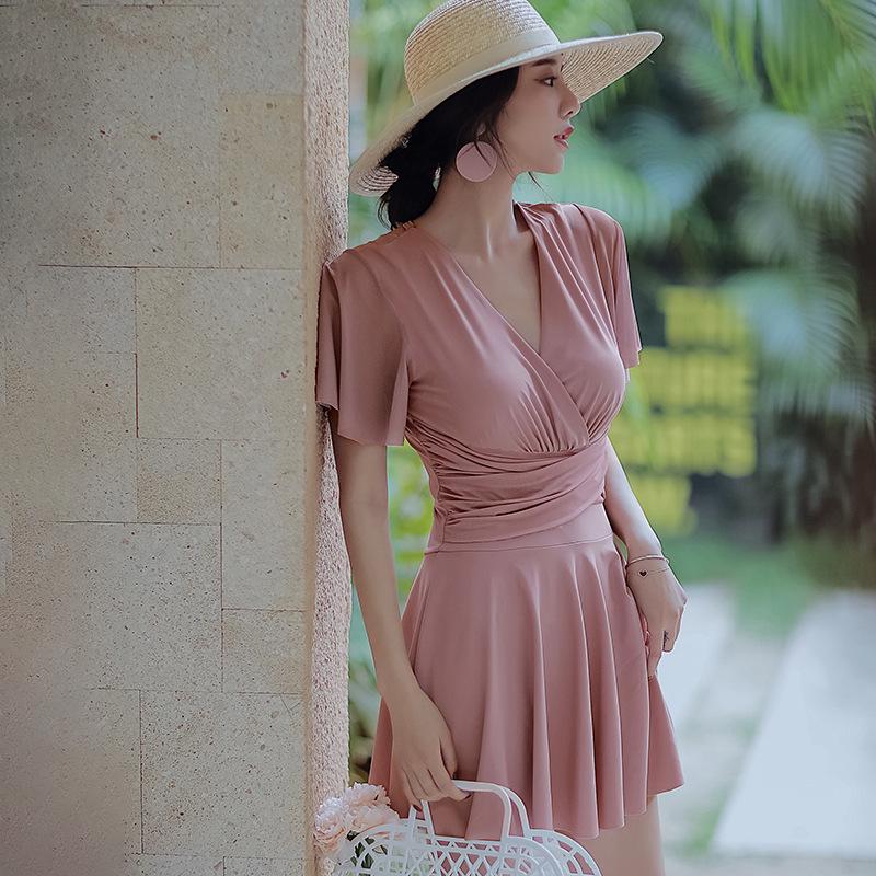 2024 Women's High-End One-Piece Skirt Swimsuit for Summer - Supportive, Tummy Control, Flattering, and Modest Design