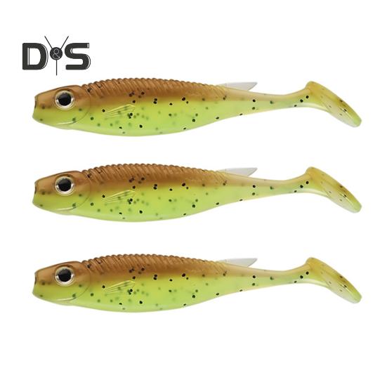 

3 шт. 7,5 см/2,6 г м’яка рибальська приманка з блискучим хвостом весла Реалістична біонічна барвиста силіконова штучна приманка Прісноводна морська риболовля D