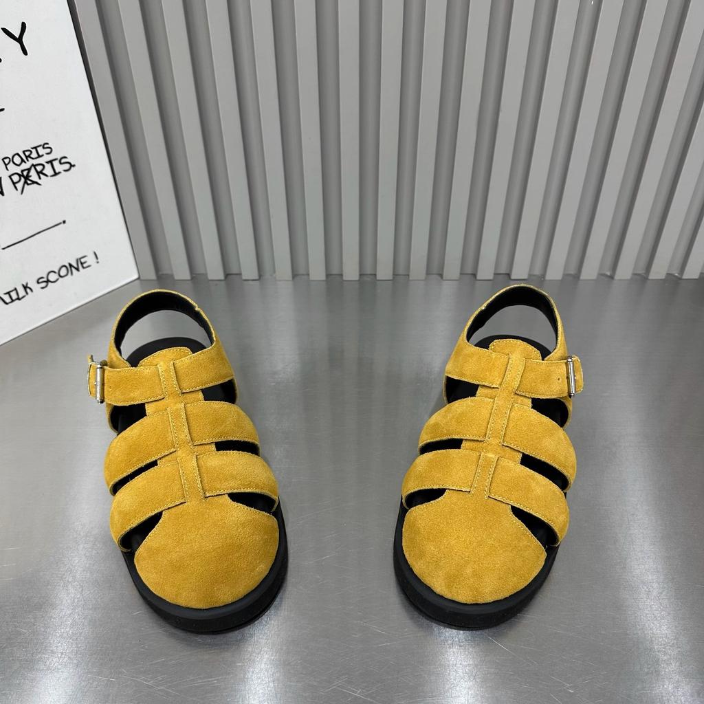 European Thick-soled Bag Head Roman Sandals Women's 2025 Summer New Muffin Bottom Retro Woven Hollow Pig Cage Shoes