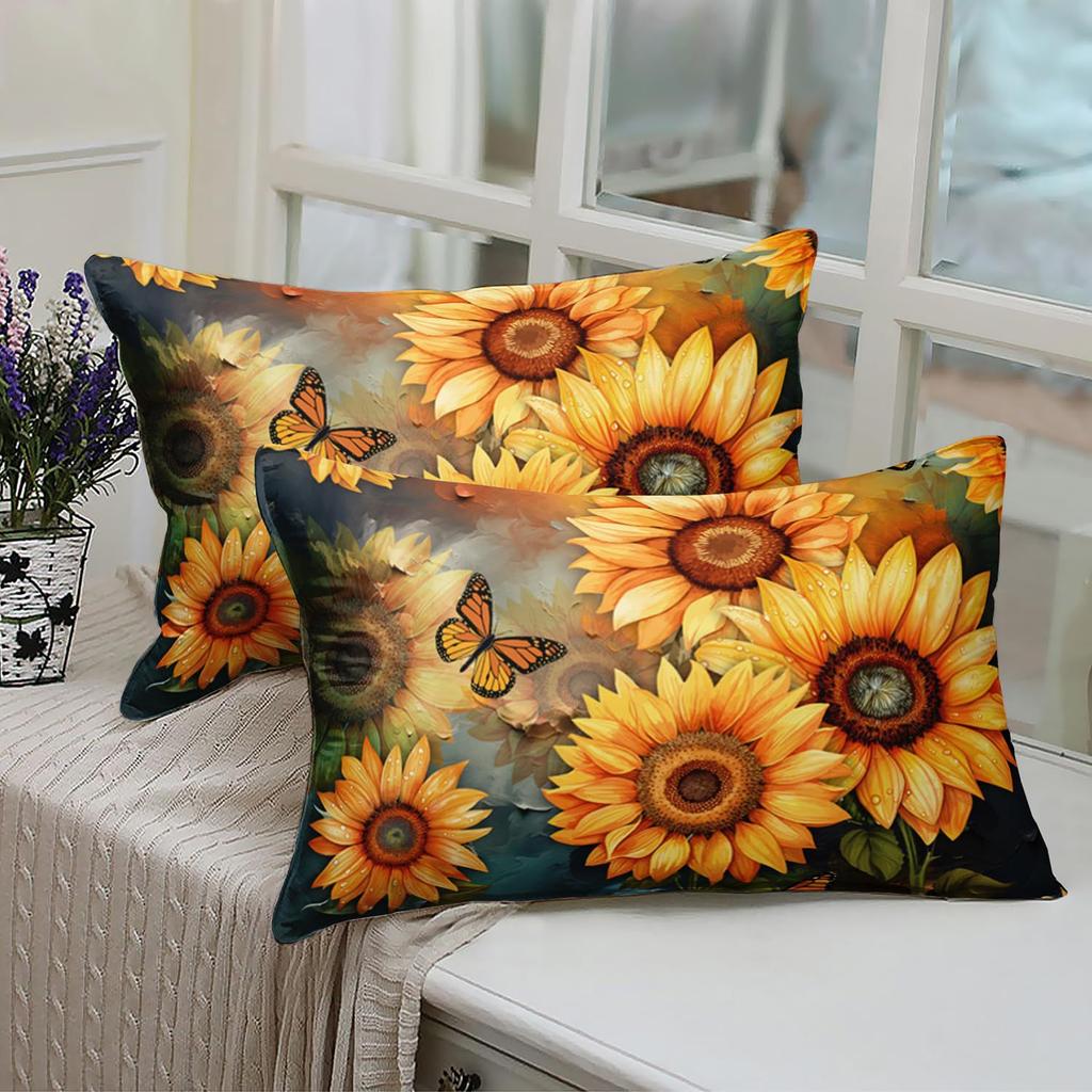 Sunflower Healing Pattern Sheet Three-Piece Digital Printing Bedding Sheet Three-Piece Sheet Children Adult