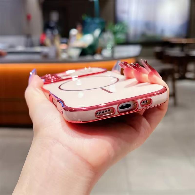 Modne etui Magsafe w kształcie serca z falą, galwanizowane, na iPhone 17 Pro Max 16E 15 14 13 12 11, magnetyczna bezprzewodowa osłona do ładowania
