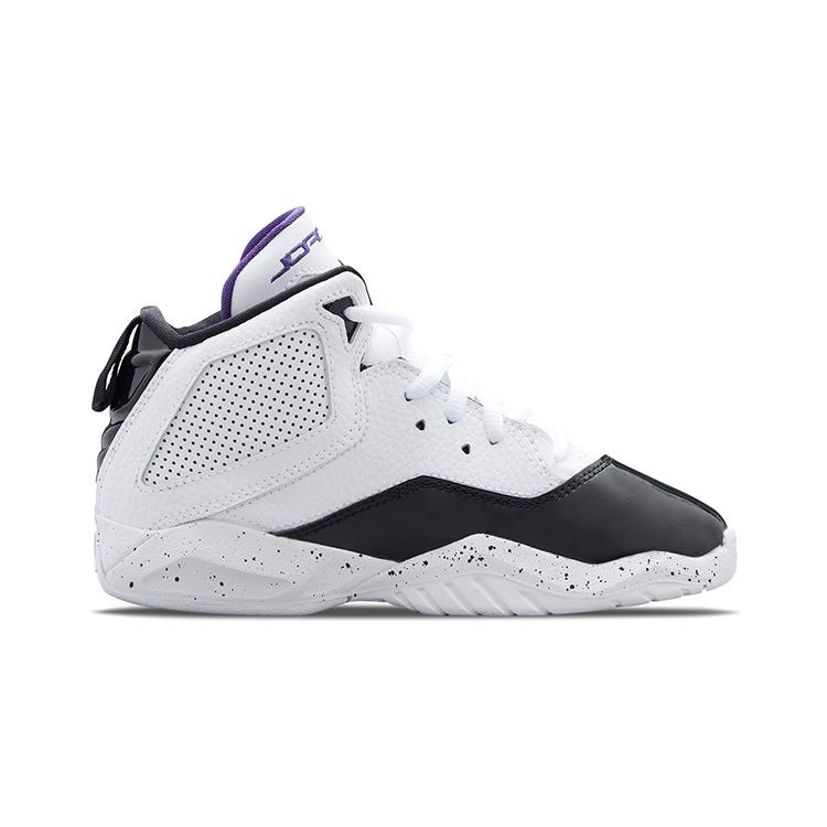Jordan B'Loyal Leather Cushioning Mid Top Children's Basketball Shoes White Black Kids' CK1426-115