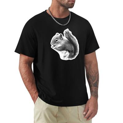 Cute Squirrel Munching TShirt Stretch Fabric Comfort TShirt