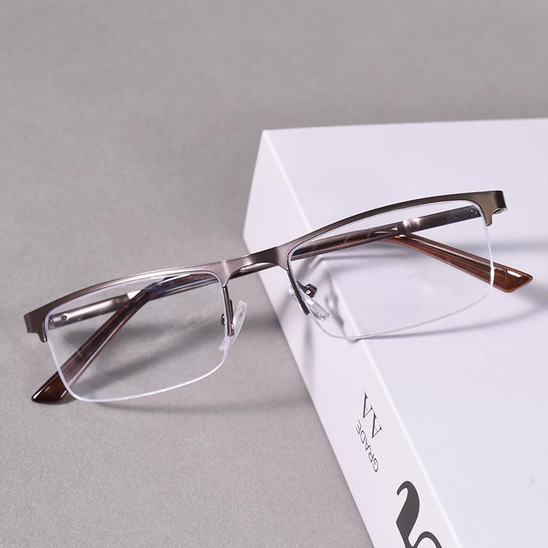 Latest Metal Half Frame Anti Blue Light Hyperopia Glasses Business Lightweight Reading Hyperopia Glasses+125+175+225+275