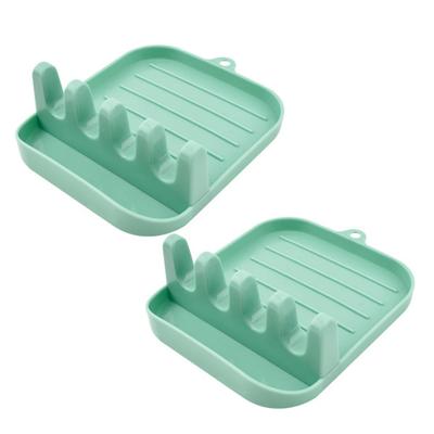 2 pezzi Supporto per coperchio pentola Facile da pulire Cucchiaio Bacchette Supporto salvaspazio Portautensili da cucina da banco
