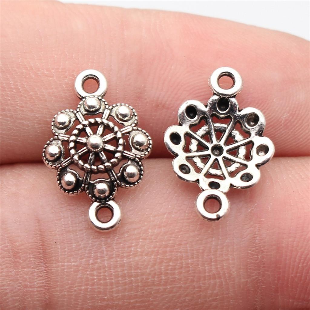Connettori Fiore a Lavoro Aperto Gancio per Ciondolo Colore Bronzo Antico Creazione Gioielli Accessori Fatti a Mano Connettori per Ciondoli