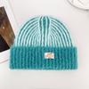 Thick Warm Earflap Winter Hat 53cm to 60cm Head Circumference Retro Stripe Beanie  For Women