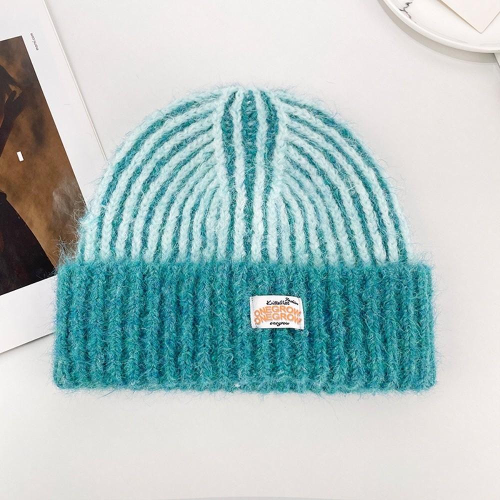 Thick Warm Earflap Winter Hat 53cm to 60cm Head Circumference Retro Stripe Beanie  For Women