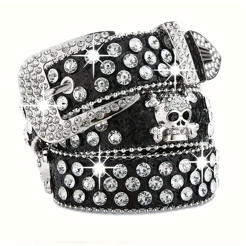 Fashion Diamond Western Cowboy Style Y2K Women's Belt PU Leather BB Belt Denim Dress Accessories