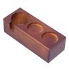 3‑Slots Wood Coffee Tamper Holder Portafilter Storage Stand Tamping Station   Coffee Color