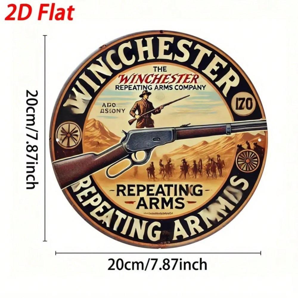 Vintage Winchester Metal Tin Sign 8x8 Inch Cowboy Western Wall Art Decor for Home Bar Cafe