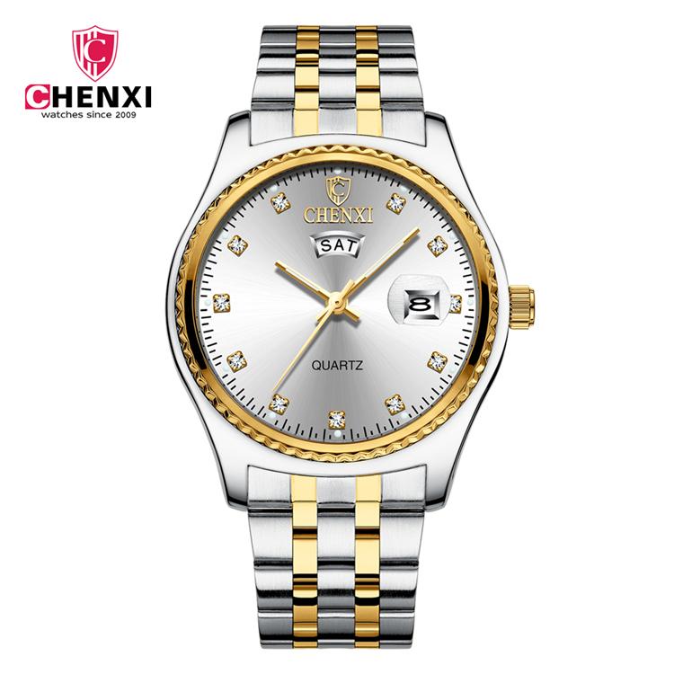 Chenxi 8204 New Style Fation Unisex Quartz Watch Best Power Steel Band Waterproof Date Display Simple Couple Reloj Watch