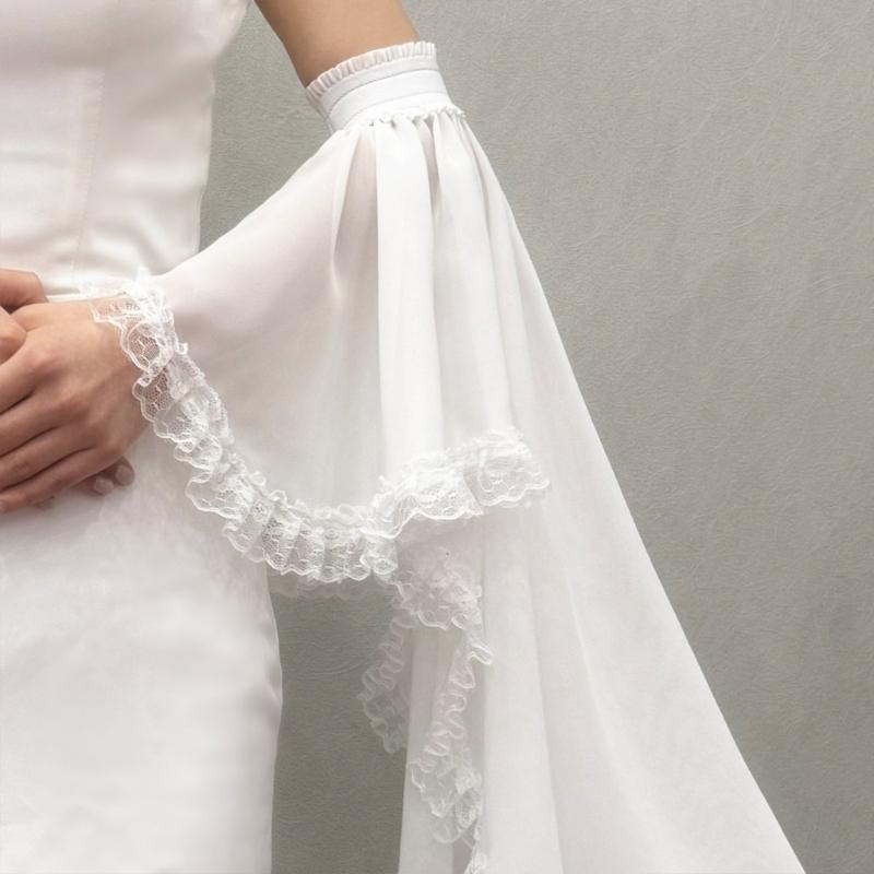 Maniche a Rete con Bordi in Pizzo, Protezione Solare Decorativa per Braccia, per Donne, Matrimoni all'Aperto e Occasioni Formali
