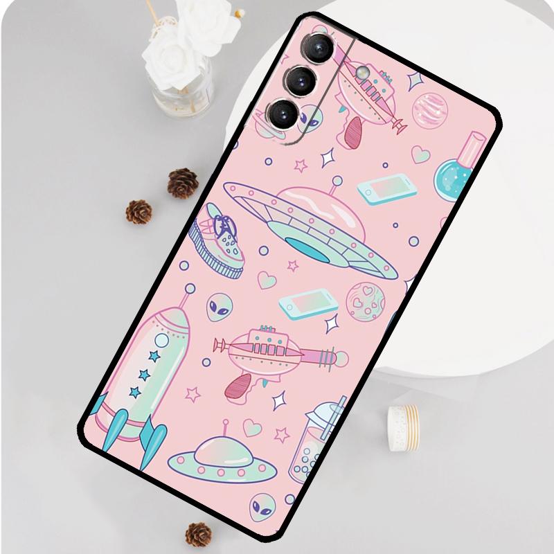 Girly Pastel Witch Goth Pattern Phone Case For Samsung Galaxy S25 S26 Ultra S20 S21 S22 S23 S24 S10 Plus S25 FE Funda Cover