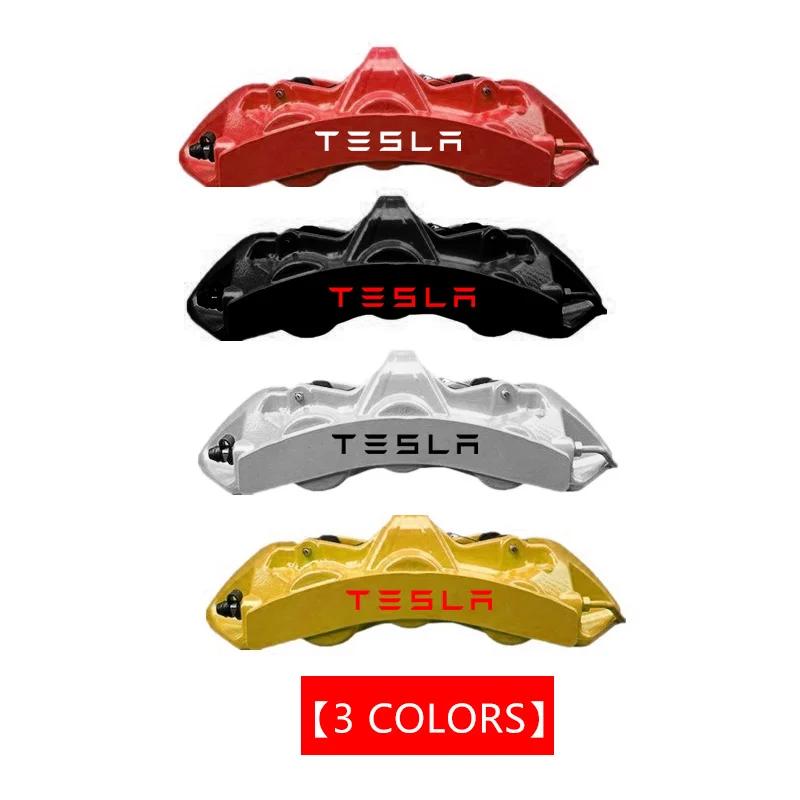 Car Sticker Tesla 9PCS Car Brake Caliper Sticker Heat Resistant Decal Decoration PVC Sticker Decal Auto Accessories For Tesla Mo