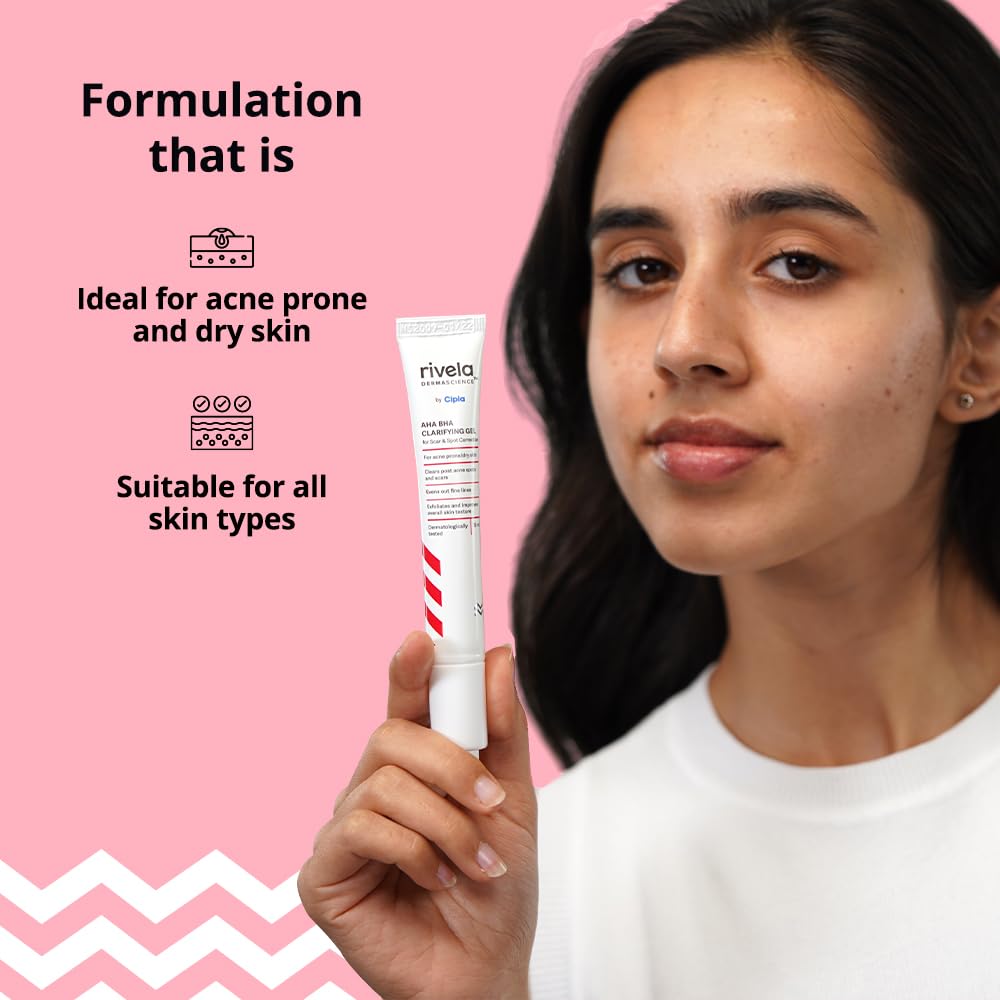 Rivela Dermascience AHA BHA Scar and Spot Correction Gel By Cipla 15 ml Pack of 1 For Acne Prone Skin