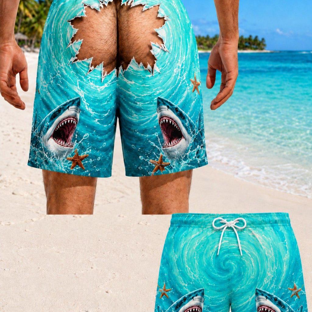 Men's American Flag Quick-Dry Summer & Fall Beach Swim Trunks - Casual Plus Size Shorts