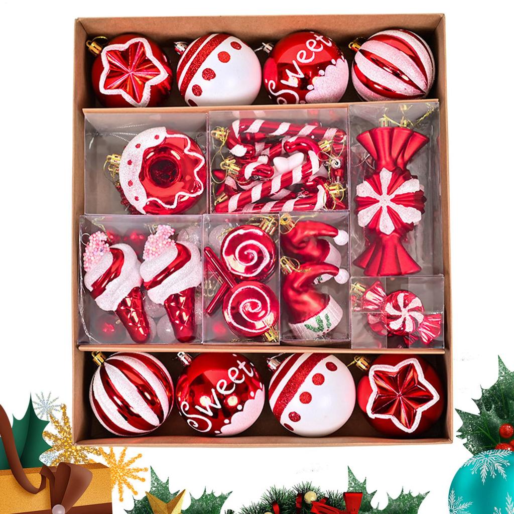 Ball Christmas Ornaments Shatterproof Pendant Home Decor Christmas Ball Decoration For Tree For Wall Bedroom Living Room Indoor