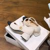 Xiaoxiangfeng Color Matching Thick Heel Mary Jane Fashion Single Shoes Women's 2025 Spring and Autumn New French Square Head Medium High Heels
