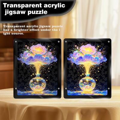 Colorful Vase Flower Puzzle Decorative Painting Ornament Original Translucent Acrylic Puzzle