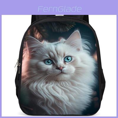 Adorable Cat 15-inch Large Capacity School Backpack Lightweight Oxford Fabric