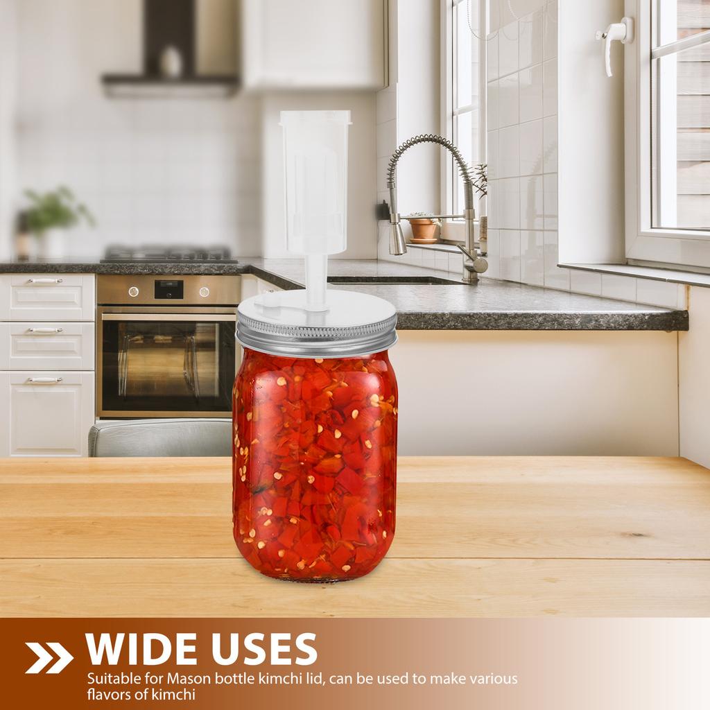 Couvercle de Fermentation à Large Ouverture Couvercle en Plastique pour Pot Mason Couvercle à Valve d'Air Unidirectionnelle Fourniture de Cuisine Couvercles pour Pots à Large Ouverture