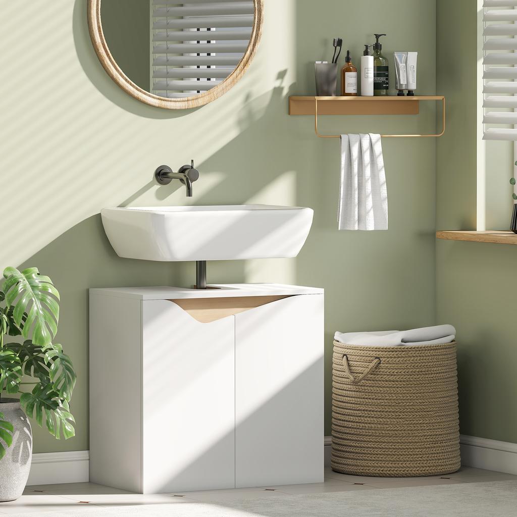 Vanity Unit, Bathroom Cabinet with Soft-Close Doors, White, 60 X 35 X 57.9 Cm