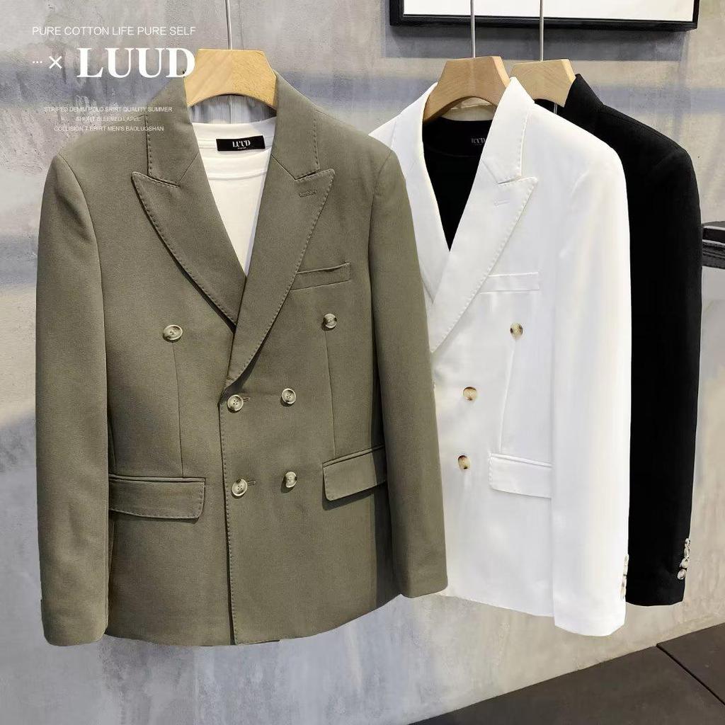 Sacou costum bărbați cu croială largă Primăvară & Toamnă 2022 - Top business formal la modă în stil coreean