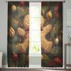 Christmas Pine Branch Gingerbread Man Curtains For Living Room Bedroom Home Decoration Window Voile Tulle Curtain Drapes