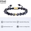 Koai 8mm Goldener Obsidian Wild Cut Kraftstein-Armband für Männer