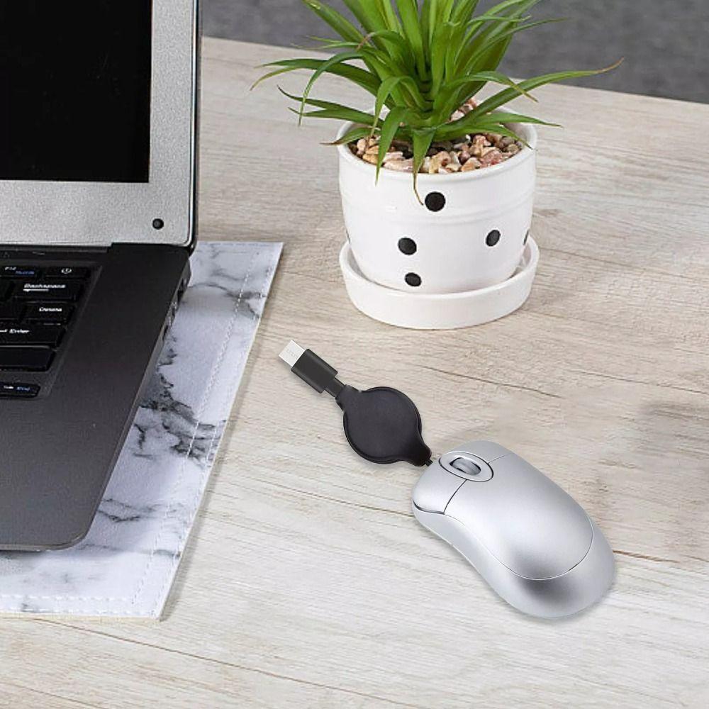 Міні-миша дротова з висувним кабелем Висувні миші Креативна USB C миша
