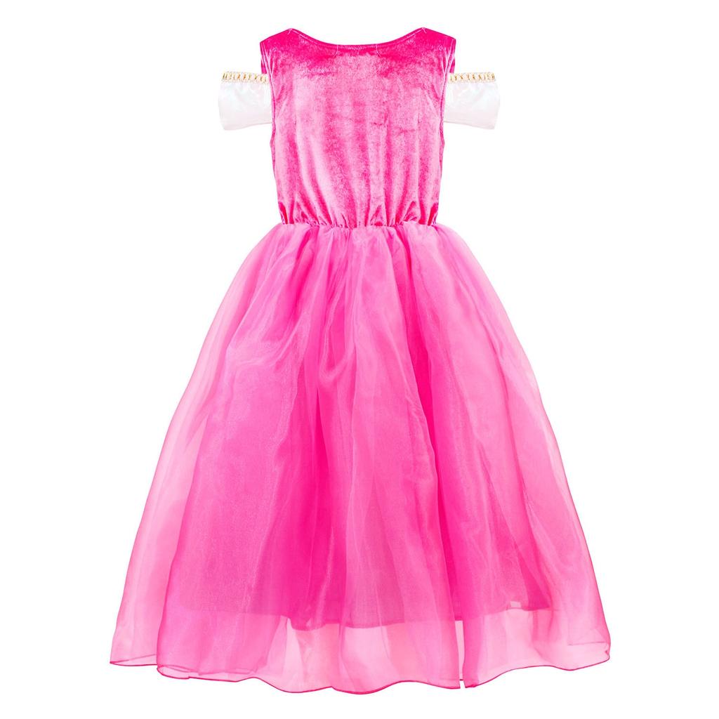 Aurora Princess Dress with Crown and Scepter 5-6 Years 120 Cm Pink Costume Set