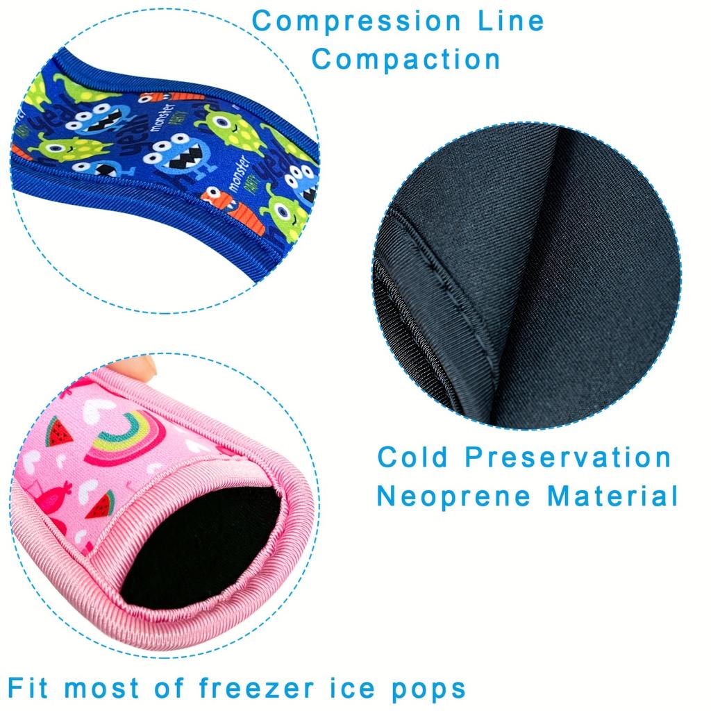 Popsicle Holders Bags Ice Pop Sleeves Neoprene Insulation Cover For Yogurt Tubes Freezer Juice Bars Colorful Insulator Sleeves
