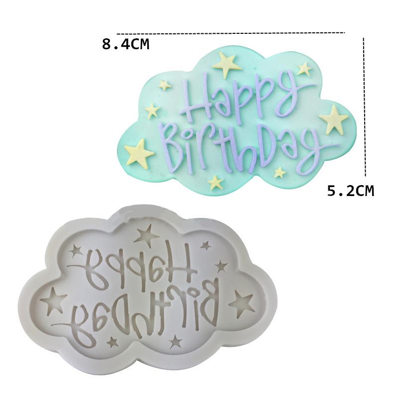 DL New Happy Birthday Silicone Fondant Cake Decorating Mold Chocolate Baking Mould