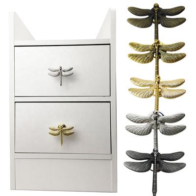 Cabinet Knob Handle For Furniture And Drawers Cupboard Door Handles Pulls Drawer Knob Gold Dresser Knob Plant Ragonfly Shape