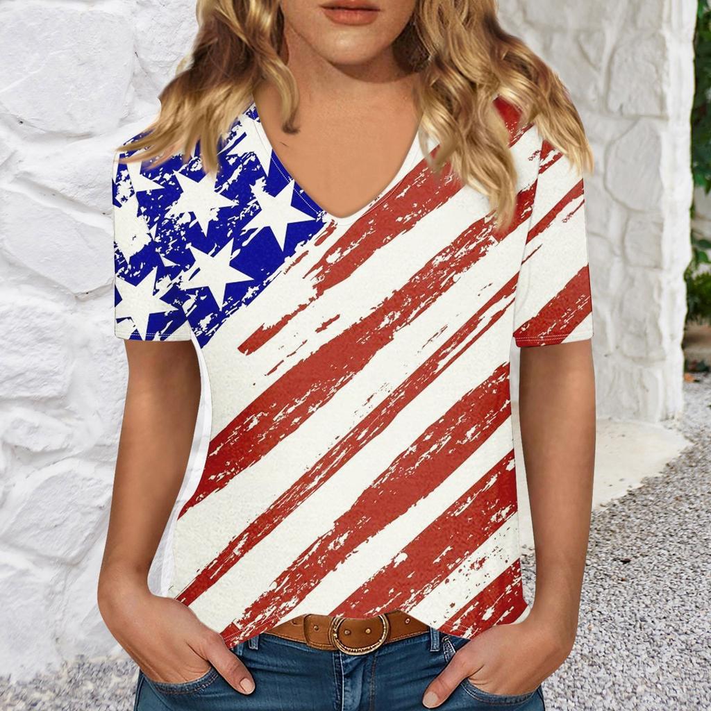 Trička s krátkým rukávem a výstřihem do V pro ženy, módní topy, moderní lehký měkký ležérní letní top